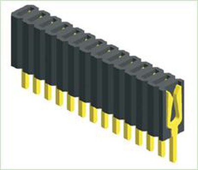 1,27 mm vienas rindas taisna tipa sievišķais savienotājs