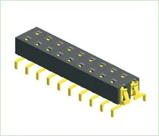 2,54 mm sieviešu galvenes dubultā apakšējā ieraksta tips