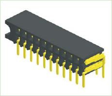 2.54mm sieviešu galvenes divkāršā rindas leņķa sānu ierakstsH:5.9